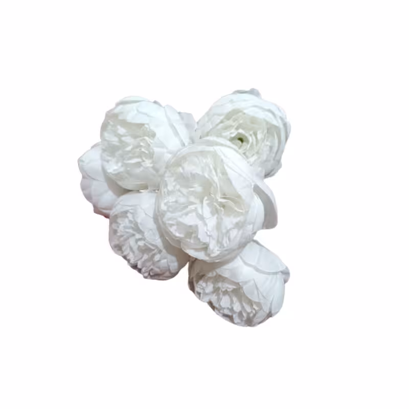 دسته گل مصنوعی مدل پیونی سفید بزرگ