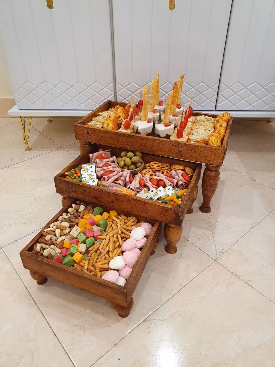 میز پذیرایی چوبی سه سایز مدل مستطیل