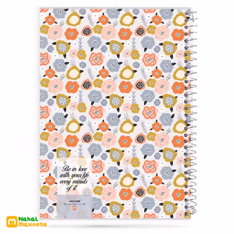 دفتر 80 برگ سیمی طلقی طرح گل کد 9822.طرح 4