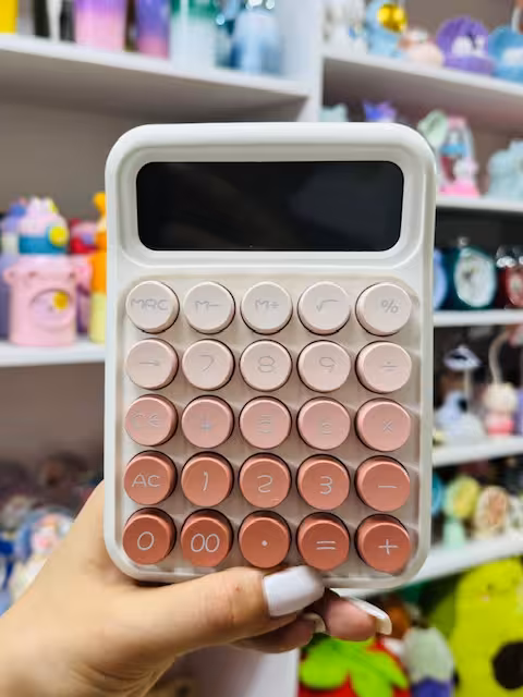 ماشین حساب دکمه پاستیلی سایز بزرگ گلبهی