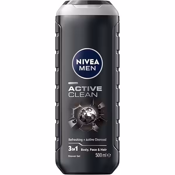 شامپو سر و بدن مردانه 3 در 1 نیوآ مدل Active Clean حجم 500 میل اروپایی