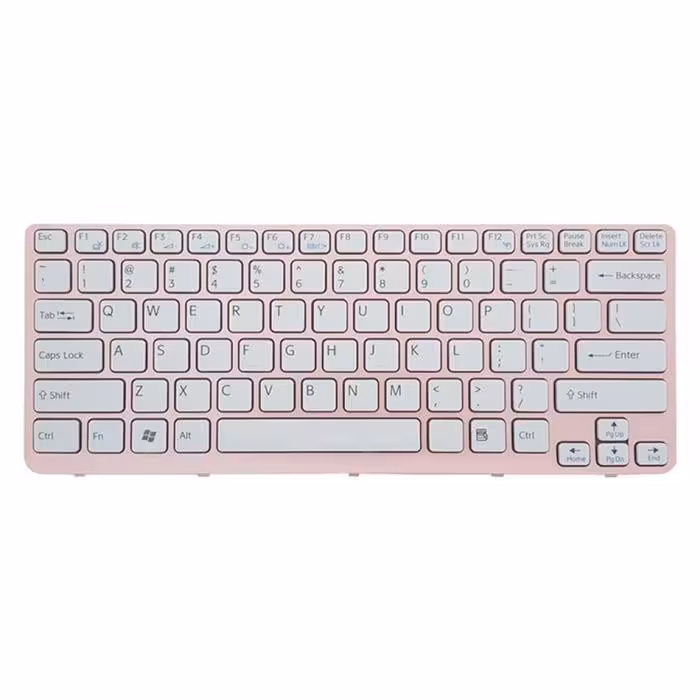 کیبورد لپ تاپ سونی SVE14 سفید با فریم صورتی