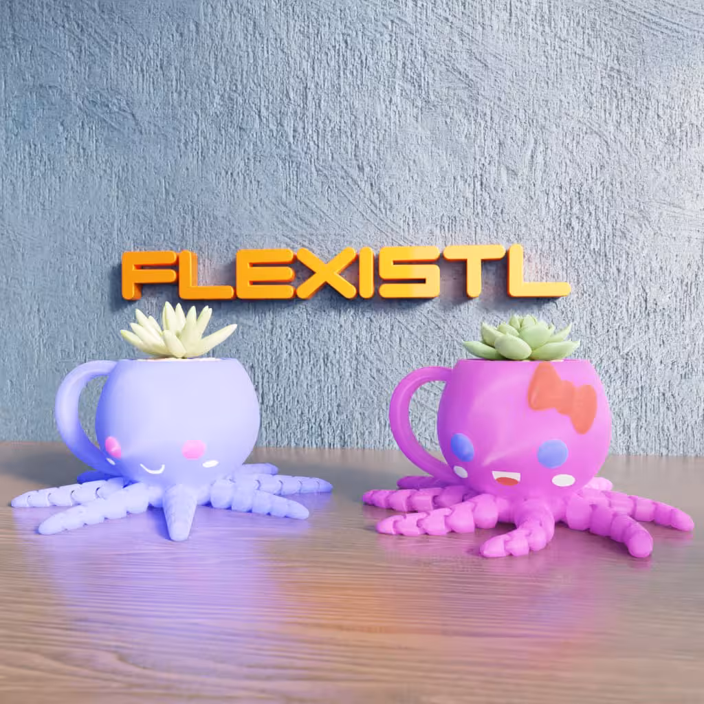 مدل سه بعدی گلدان طرح اختاپوس متحرک (slt)