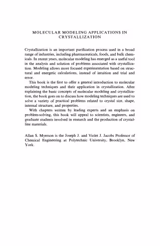 خرید و دانلود نسخه کامل کتاب Molecular Modeling Applications in Crystallization