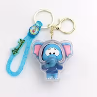 سرکلیدی و آویز کیف سیلیکونی شیشه ای فیل آبی 30964