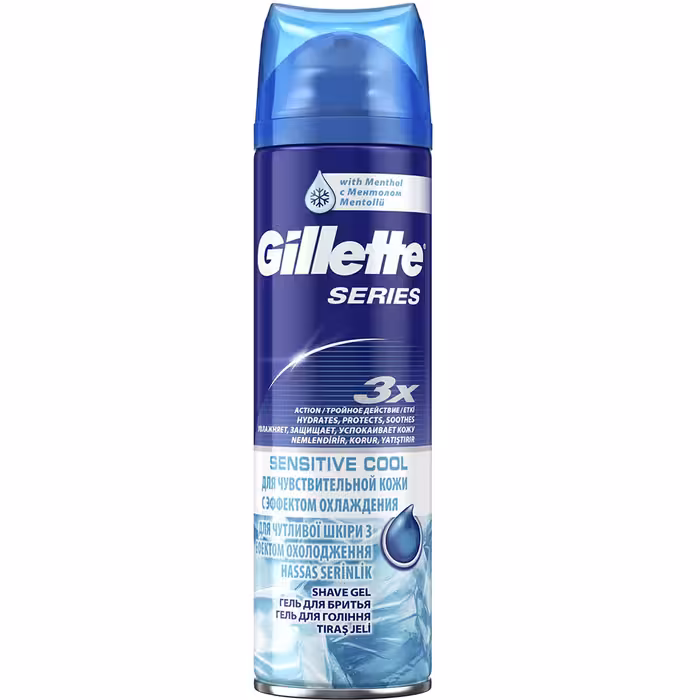ژل اصلاح خنک کننده پوست حساس ژیلت Gillete Sensetive Cool Shaving Gel