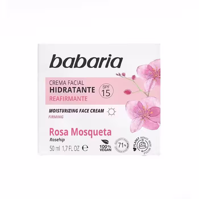 کرم آبرسان و سفت کننده پوست باباریا Babaria حاوی عصاره گل رز 50 میل