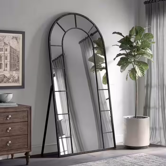 آینه قدی پایه دار فلزی الف طرح تاج 80-F-180