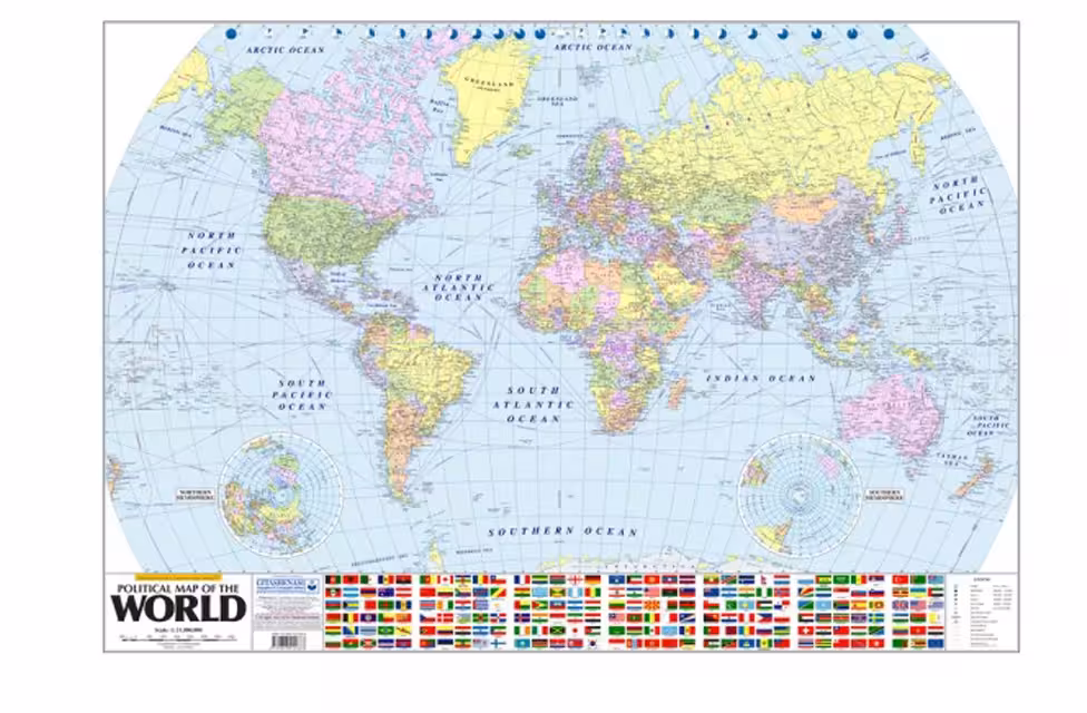 نقشه جهان پرچم دار – نقشه سیاسی جهان 1297 – گیتا شناسی