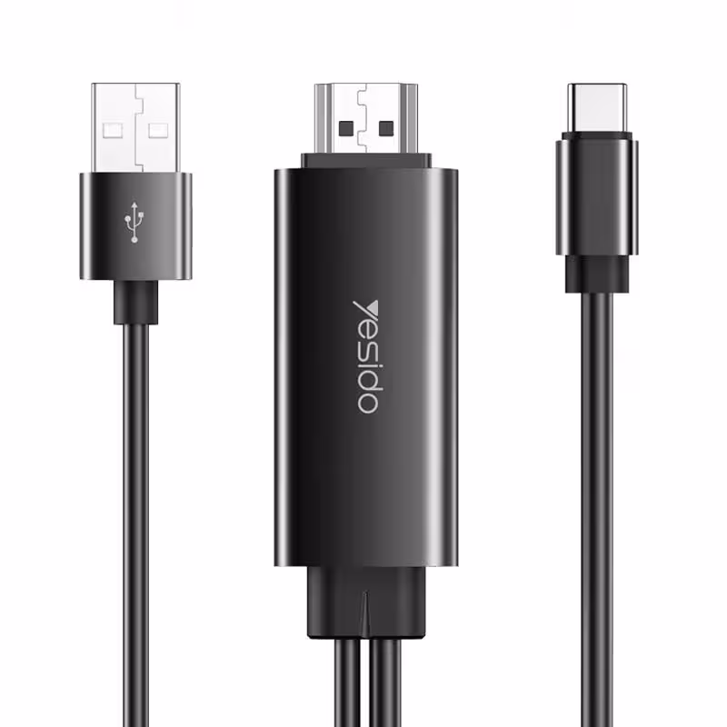 کابل تبدیل USB-C به HDMI / USB یسیدو مدل HM03 طول 1.8 متر