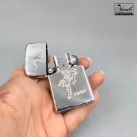 فندک زیپو نقره ای طرح ببر | بنزینی 14040491