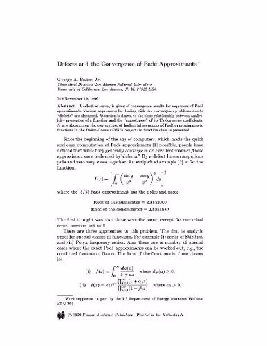 خرید و دانلود نسخه کامل کتاب Collection of reviews and papers on convergence of Pade approximants
