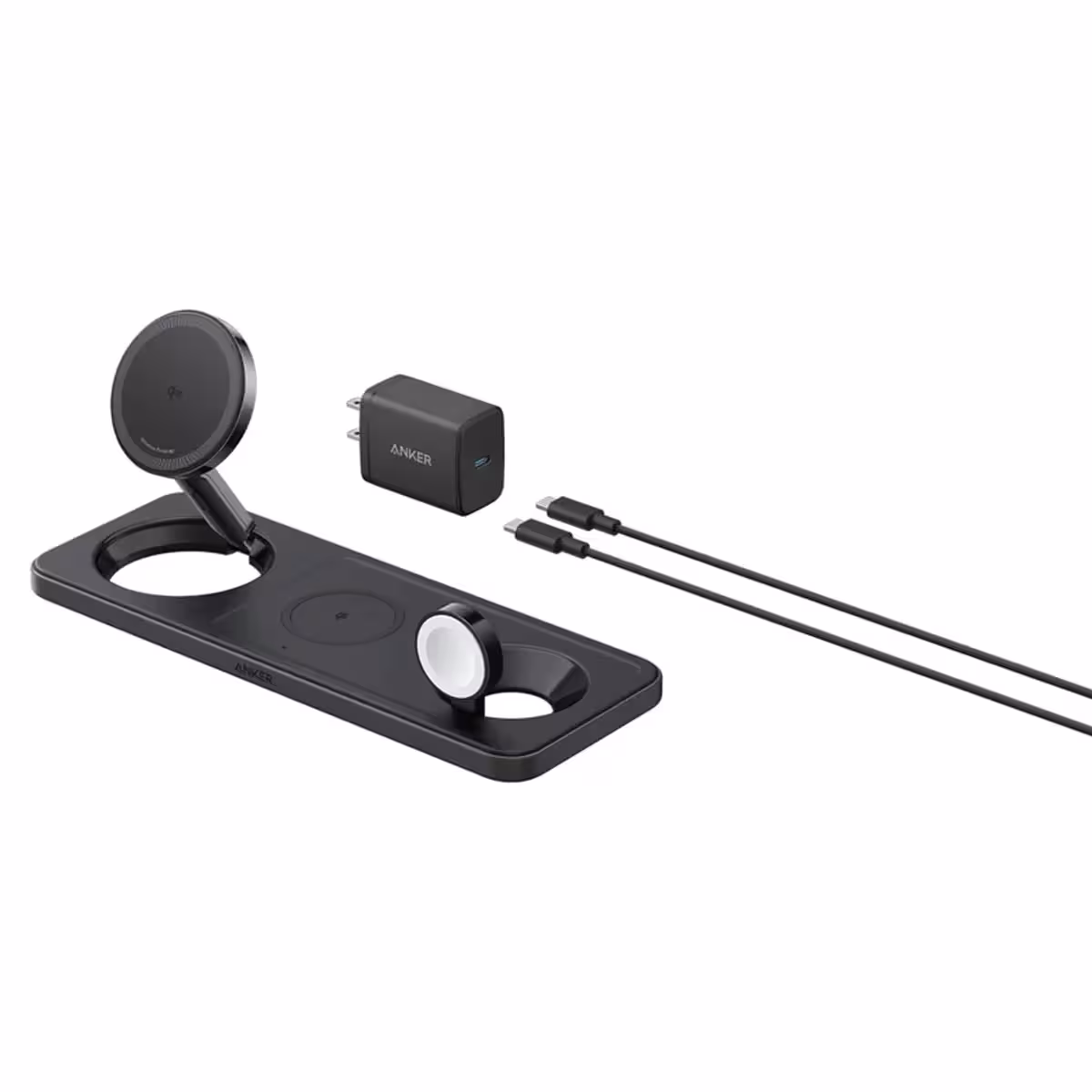 شارژر رومیزی موبایل برند انکر مدل MagGo Wireless Charging به همراه شارژر دیواری 40 وات