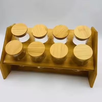 ست بانکه ادویه رومیزی 8عددی بامبو