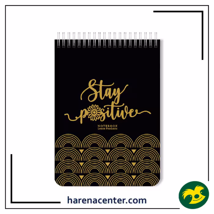 دفتر کاغذ مشکی طلایی کد G2 سایز A6 برند لنتو