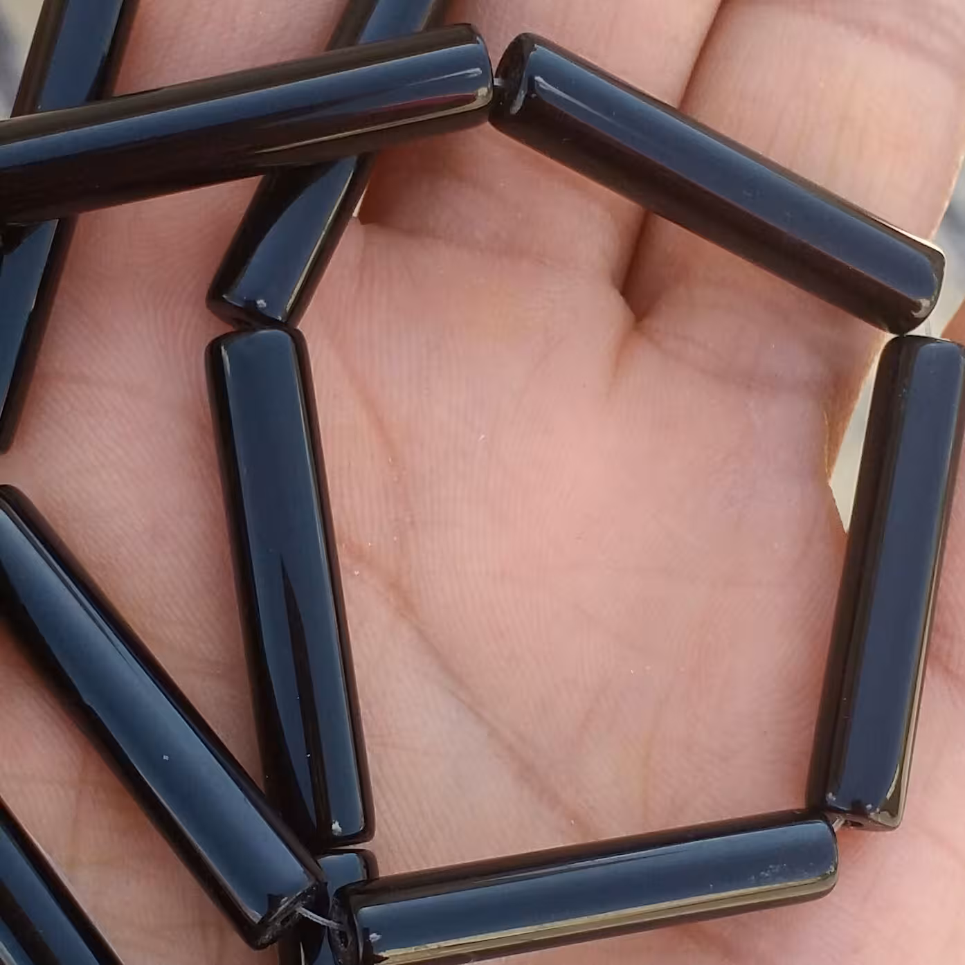 انیکس اونیکس مهره سنگ اونیکس تراش لوله ای سوراخ دار  اصل و صد در صد طبیعی 