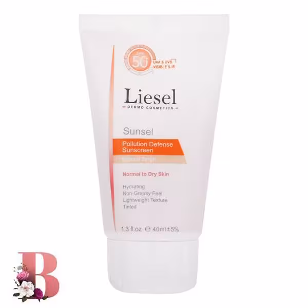 کرم ضد آفتاب رنگی لایسل SPF 50 مناسب پوست نرمال تا خشک حجم 40 میلی لیتر | Liesel Sunsel SPF 50 Tinted Sun Screen for Normal to Dry Skin 40 ml