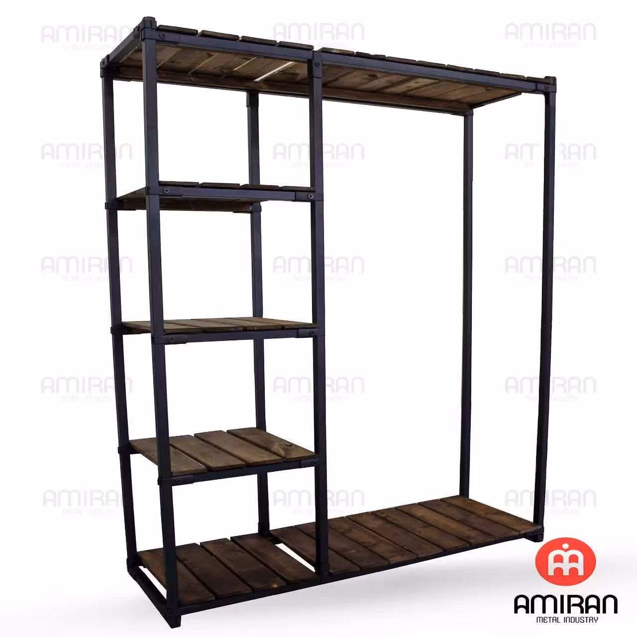 رگال پروفیلی(قوطی25)چوبی بغل طبقاتی مشکی