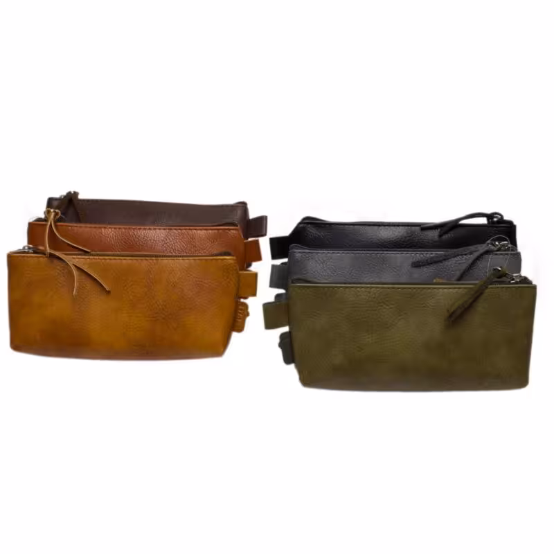 جامدادی تک زیپ پاکتی متوسط چرم لیام کدL-3111