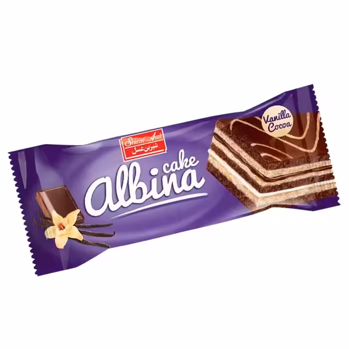 کیک لایه ای شیرین عسل وانیلی با کرم کاکائویی – 80 گرم