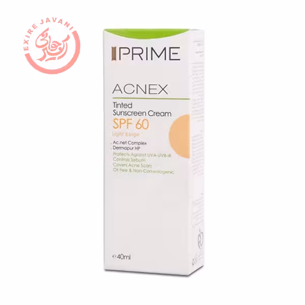 کرم ضد آفتاب رنگی SPF60 پریم رنگ بژ روشن 40 میل