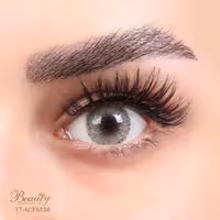 لنز رنگی فصلی بیوتی 500 ساعته، شماره 17 مدل ACFA220 دور دار خاکستری عسلی متوسط BEAUTY COLORED CONTACT LENS NUMBER 17 ACFA220