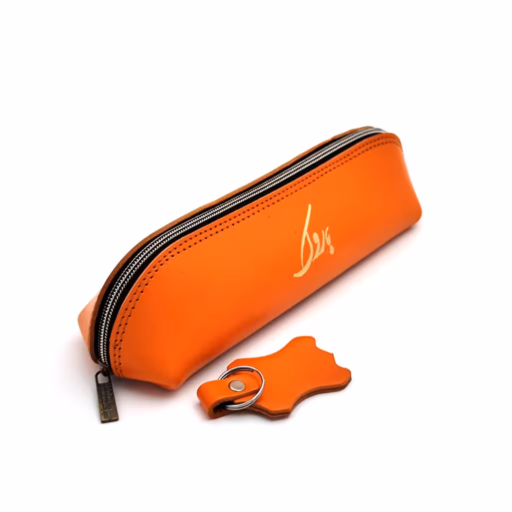 کیف جا قلمی چرمی هلالی کوچک