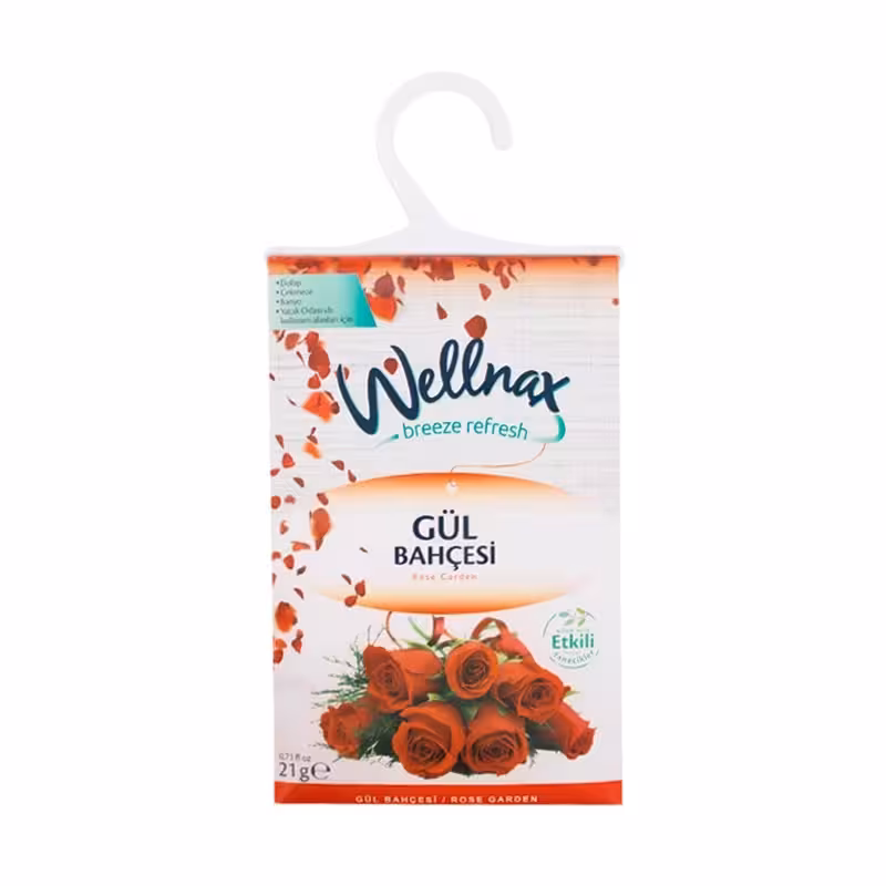 پودر خوشبو کننده کمد لباس ولناکس Wellnax رایحه گل رز GUL BAHCESI حجم 21 گرم