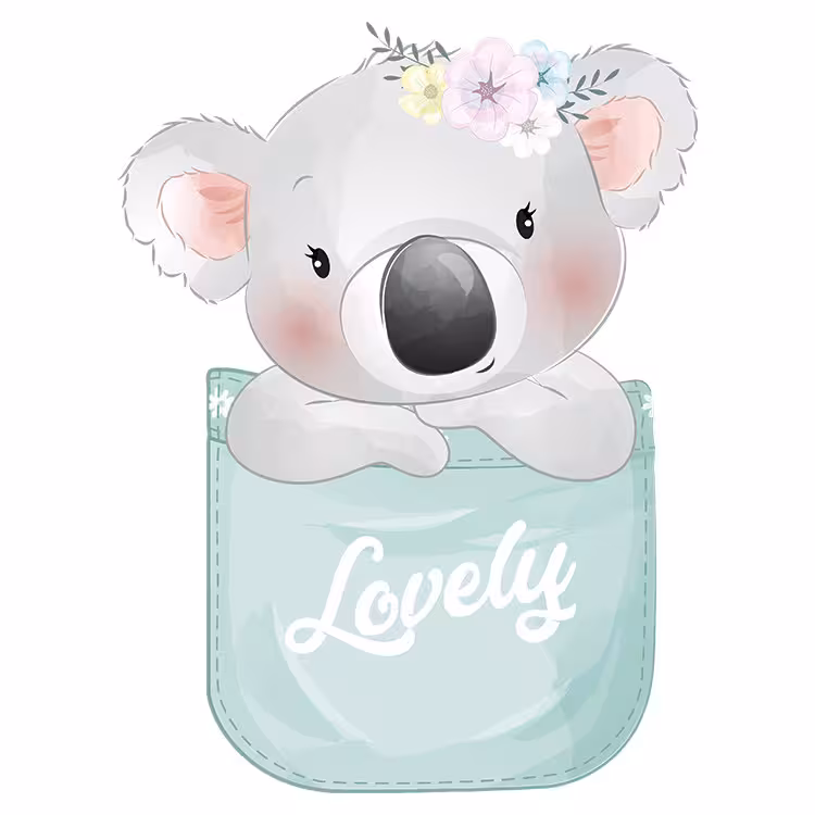 استیکر پارچه و لباس مدل دی تی اف طرح جیبی کد H10.360 مجموعه 5 عددی