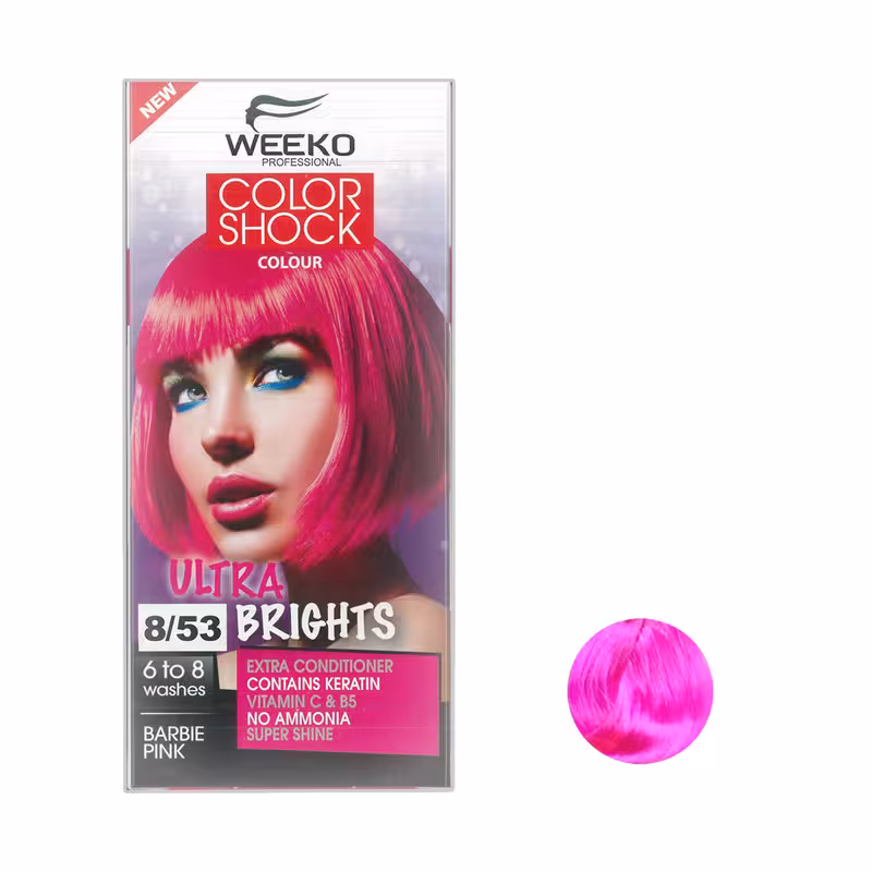کیت رنگ مو ویکو مدل color shock شماره 8/53 حجم 80 میلی لیتر رنگ صورتی
