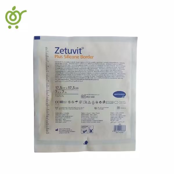 پانسمان فوق جاذب زتوویت پلاس سیلیکونی چسبدار هارتمن 17/5*17/5 (تاریخ 2026/01) | فروشگاه اینترنتی سیب 115