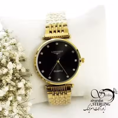ساعت برند لونژین (LONGINES) مشکی طلایی کد 19338