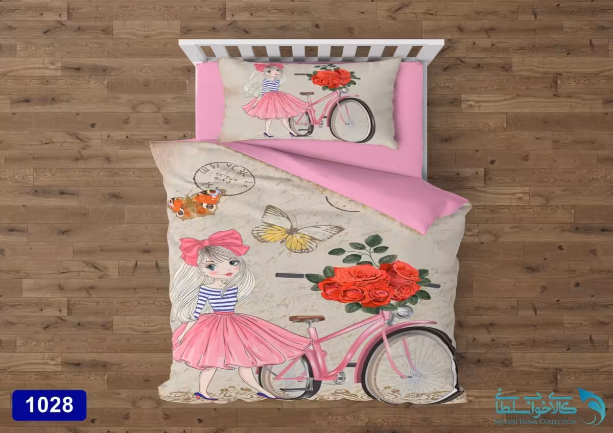 سرویس لحاف روتختی سه بعدی مدل گل فروش کد 1028 یک نفره 4 تکه