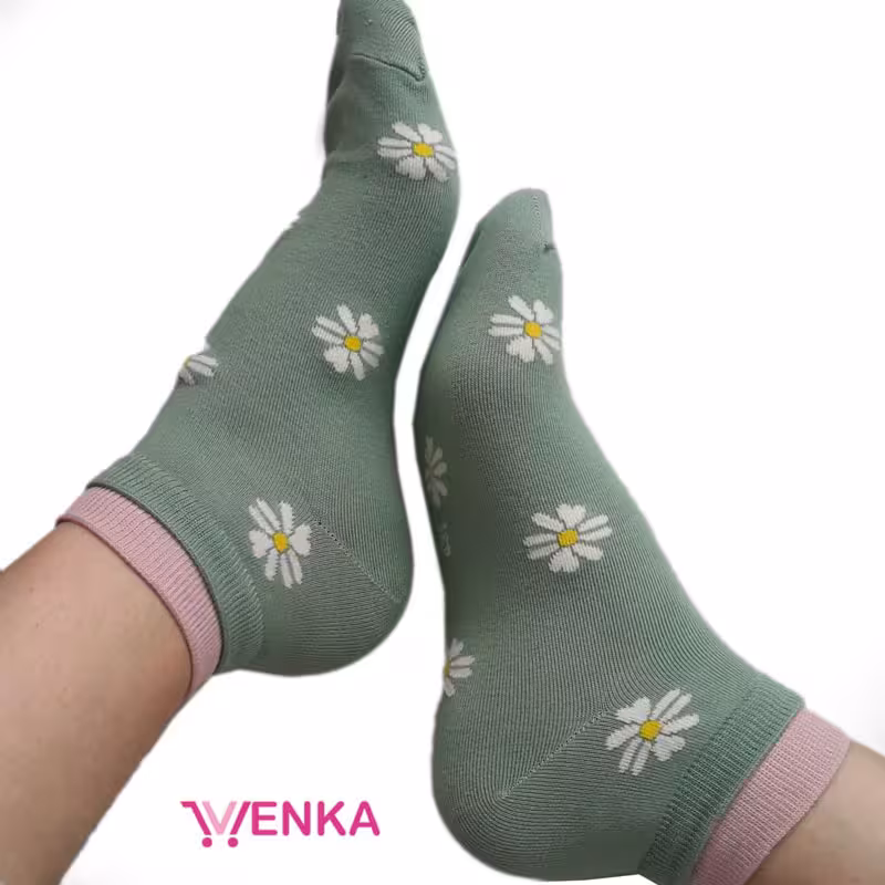 جوراب مچی طرح گل کد 973