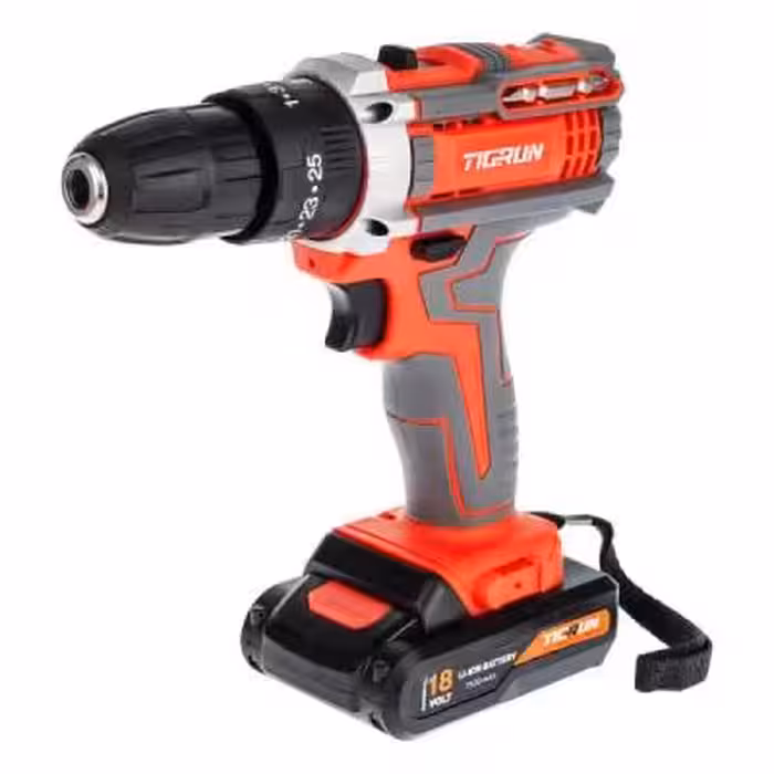 دریل پیچ گوشتی چکشی شارژی 10 میلی متری تیگران مدل TG3018