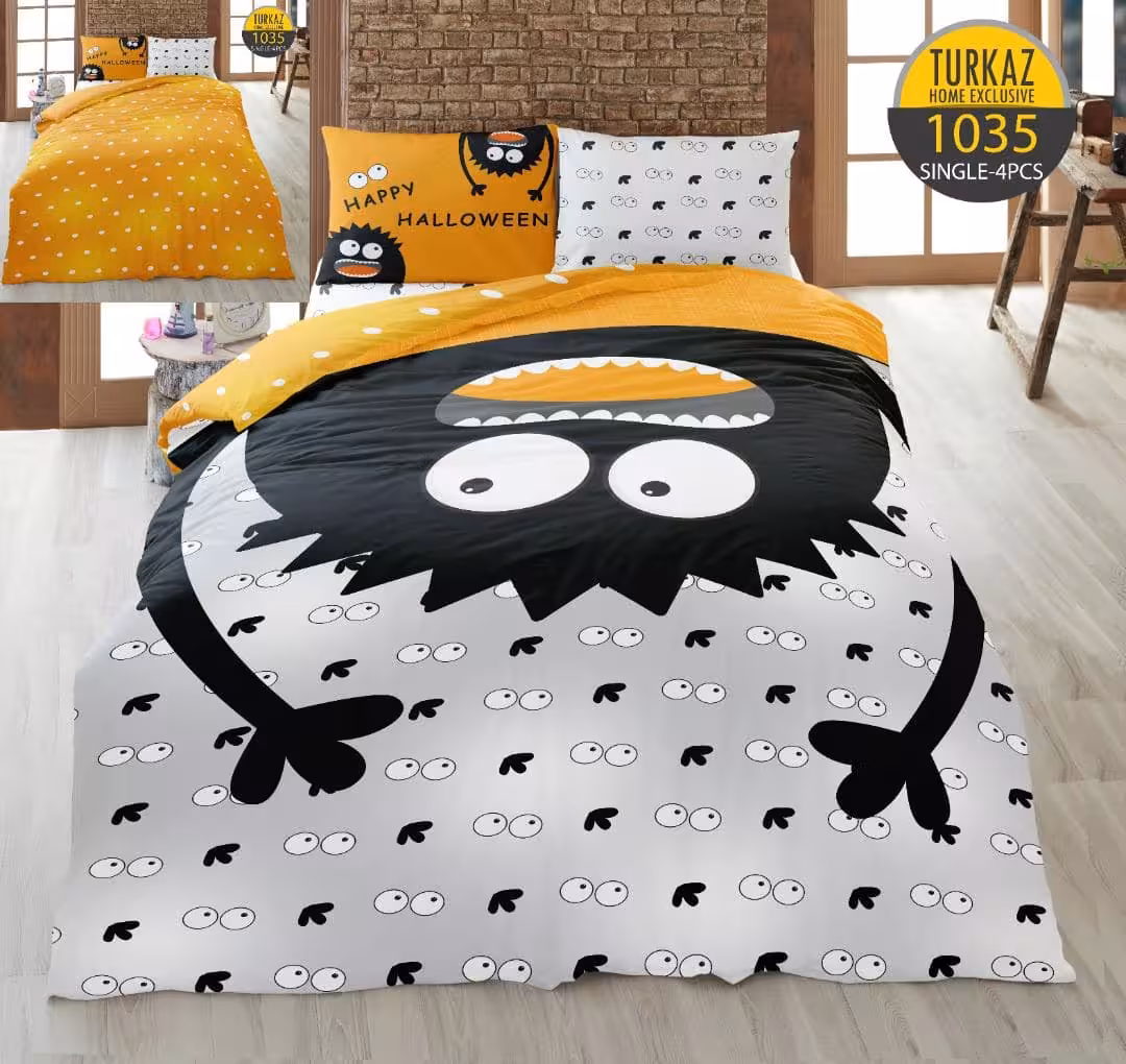 سرویس لحاف روتختی 1 نفره چاپی تنسل برند ترکاز(Turkaz) کد 1035