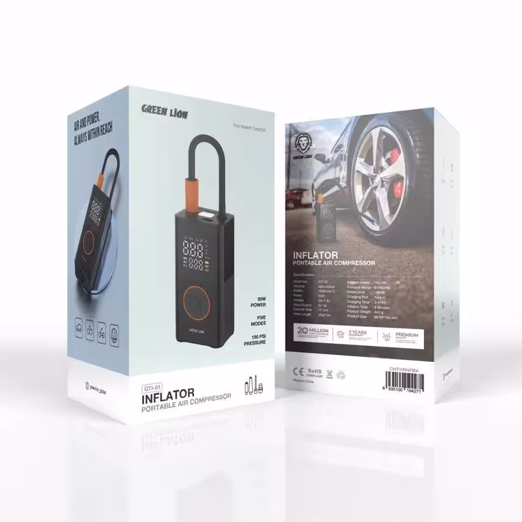 کمپرسور و پمپ باد گرین لاین مدل Green Lion GTI-01 Inflator 3600mAh Portable Air Compressor | GTI-01