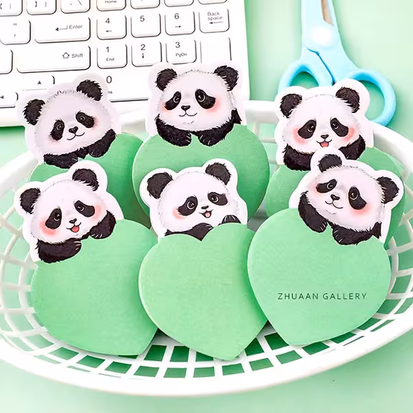 استیکی نت قلبی طرح پاندا