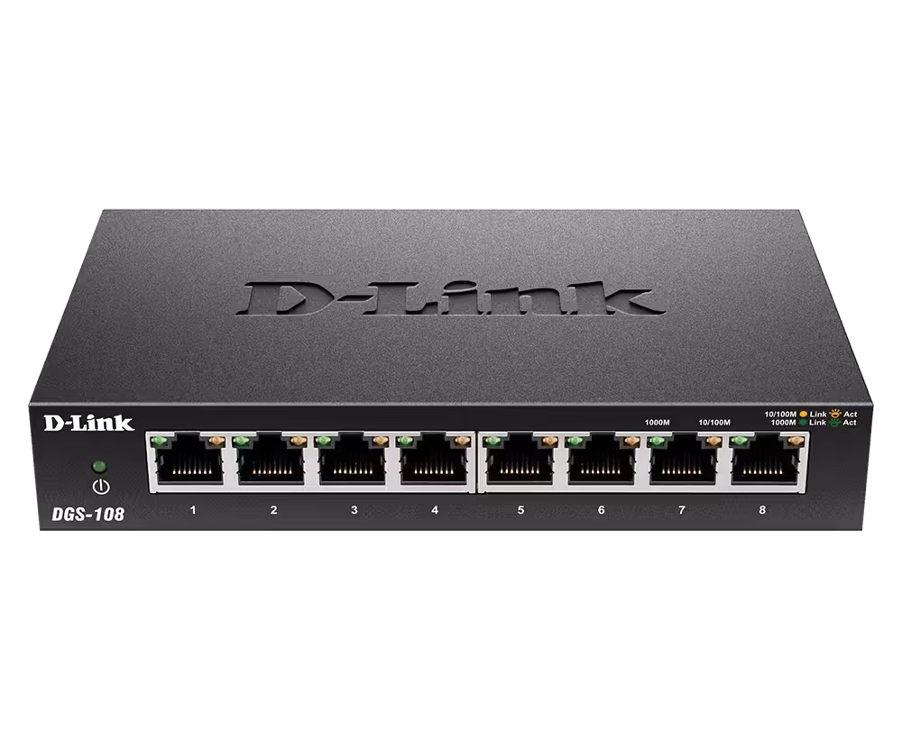 سوئیچ شبکه 8 پورت گیگابیت دی لینک DGS-108