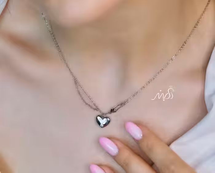 💍گردنبند جواهری قلب خاص و زیبا ، نقره عیار 925 (G_3279)‌‌‌‌‌‌