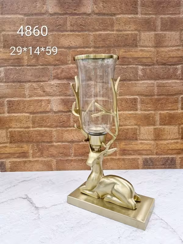 شمعدان جاشمعی برنجی برند ریور طرح گوزن کد 210148