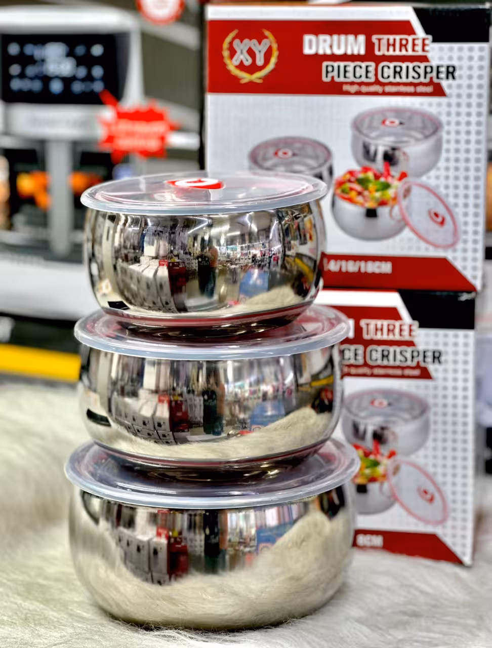 ظرف 3تیکه مدل استیل گرد