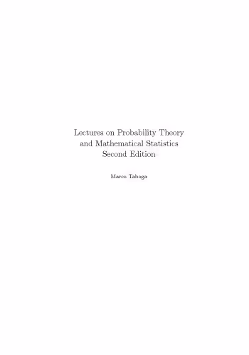 خرید و دانلود نسخه کامل کتاب Lectures on Probability Theory and Mathematical Statistics