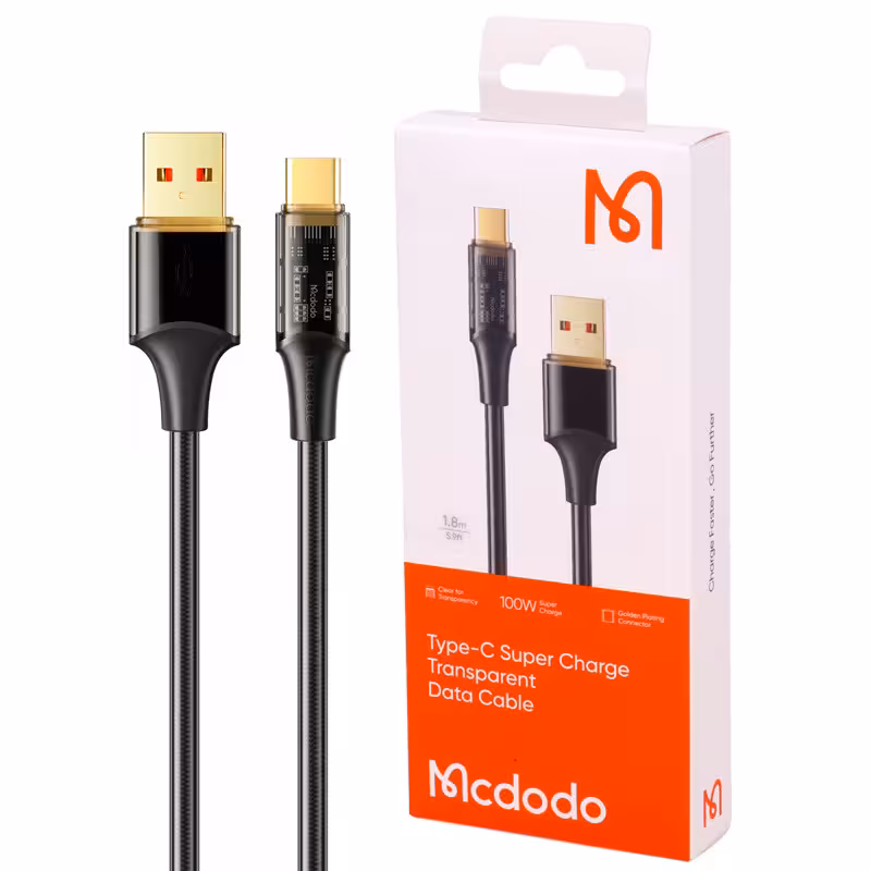 کابل تایپ سی فست شارژ Mcdodo CA-209 6A QC4.0 PD 100W 1.8m