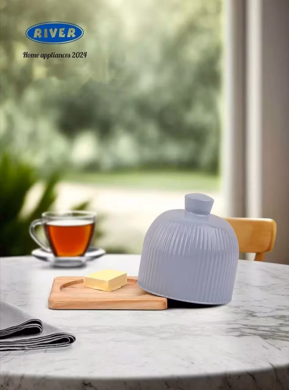 کره خوری گلس کالر با زیره چوبی طوسی ریور کد 3921G
