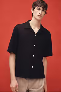 پیراهن بلوز دکمه دار مردانه لباس بافتنی ژاکارد مناسب H&M