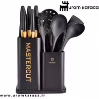 سرویس چاقو و تخته برش 12 پارچه امسان Mastercut مشکی