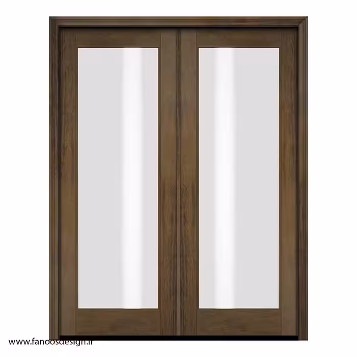 درب چوبی نشیمن با شیشه مات کد 1113