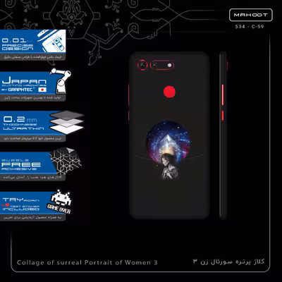 برچسب پوششی ماهوت مدل Collage of surreal Portrait of Women 3-FullSkin مناسب برای گوشی موبایل آنر View 20