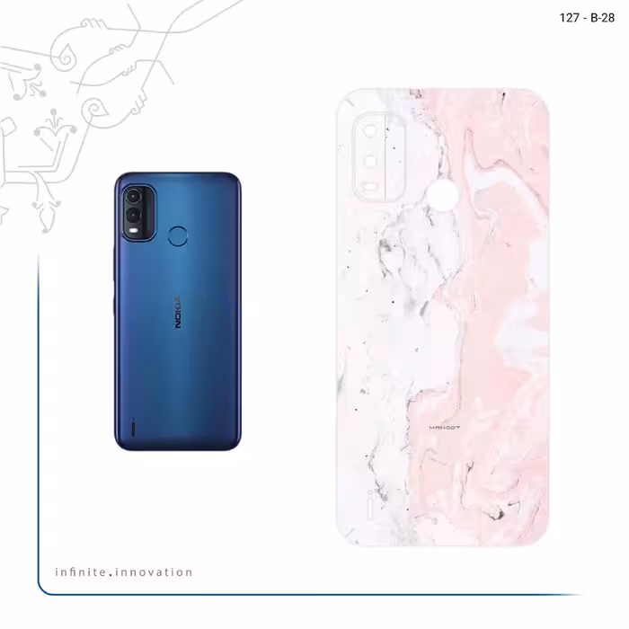 برچسب پوششی ماهوت مدل Blanco_Pink_Marble مناسب برای گوشی موبایل نوکیا G11 Plus